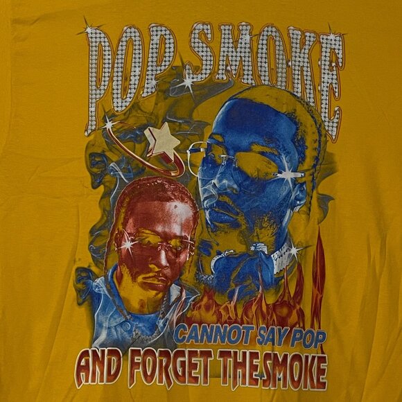 Pop Smoke Cannot Say Pop and Forget the Smoke Rap T-shirt size 2XL - Picture 2 of 4